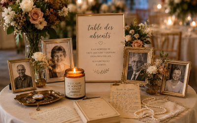 Table des absents au mariage : comment honorer les proches disparus le jour J
